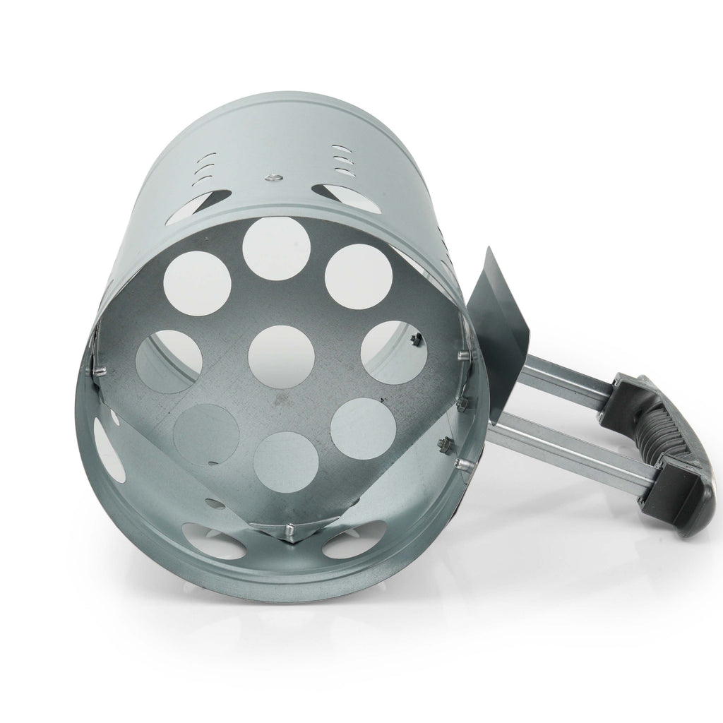 Galvanised Steel BBQ Chimney Starter - Shielded Handle