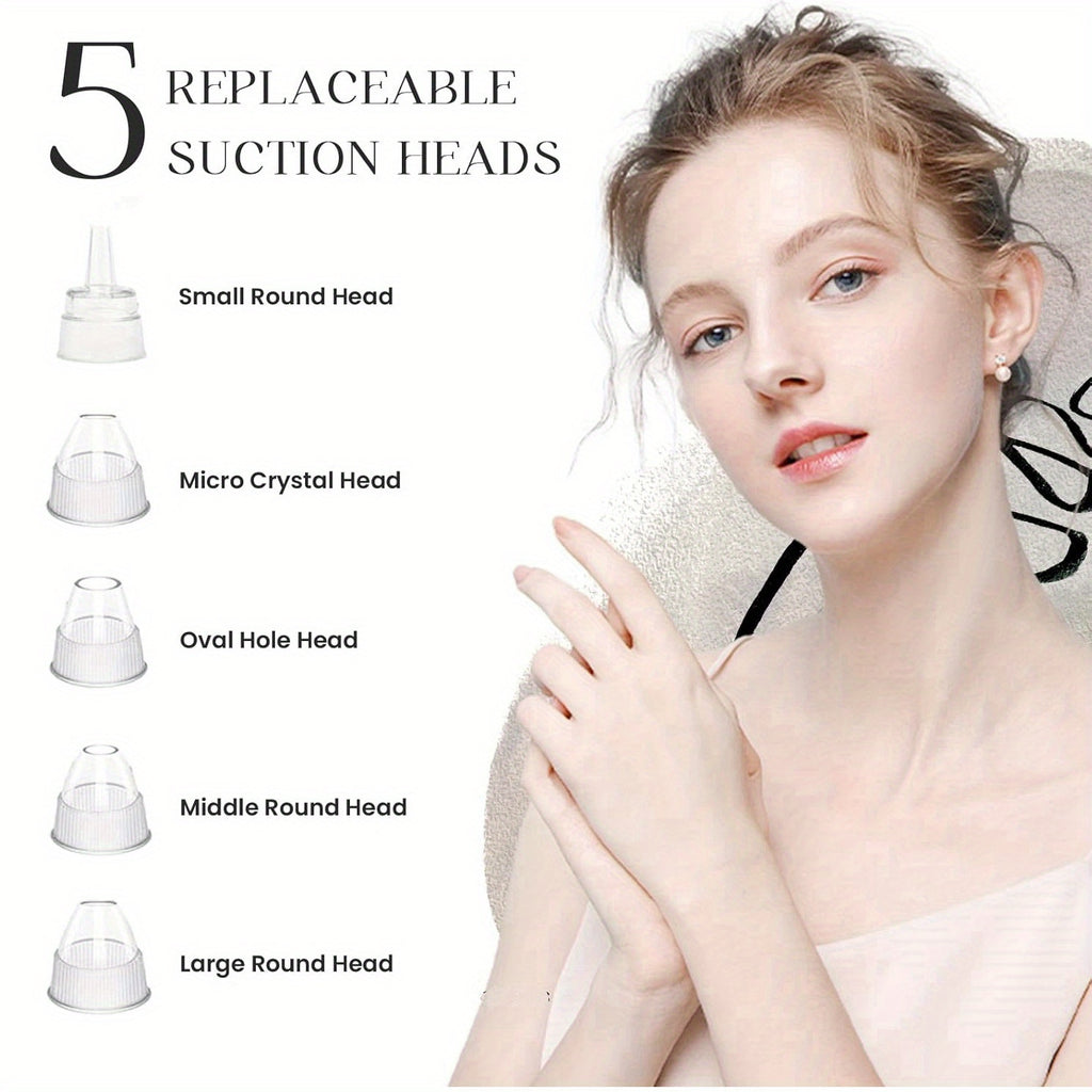 USB Rechargeable Blackhead Remover with Five Heads