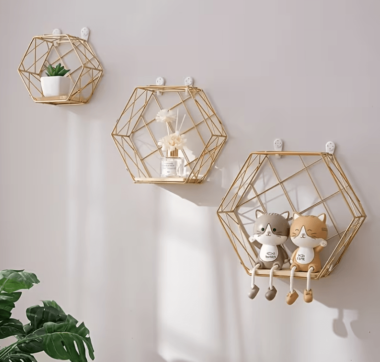 Gold Floating Display Shelves - Set of Three - feature detail 11