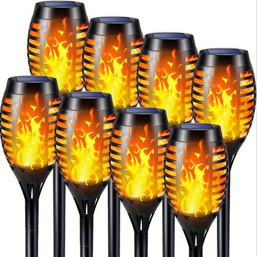 4/8 Pack Solar Torch Lights Outdoor Garden Decoration, Flickering Flame Effect LED Garden Stake Lights, Plastic Solar Powered Landscape Lighting For Yard, Patio, Party, BBQ, Halloween, Christmas, Perfect Mother'S Day Gift, Easter Day Gift