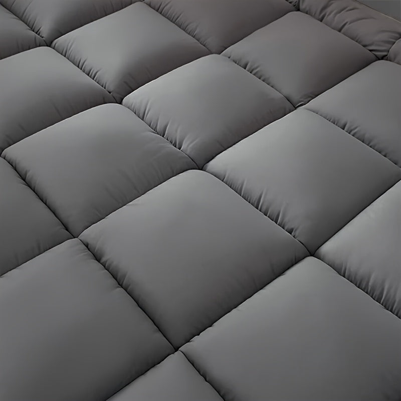 Hotel Quality Mattress Topper 10cm- Ultra-Soft Microfiber, Anti-Shift & Even Weight Distribution, UK Bed Sizes Single/Double/King/Super King, Grey, 1200GSM