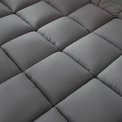 Hotel Quality Mattress Topper 10cm- Ultra-Soft Microfiber, Anti-Shift & Even Weight Distribution, UK Bed Sizes Single/Double/King/Super King, Grey, 1200GSM