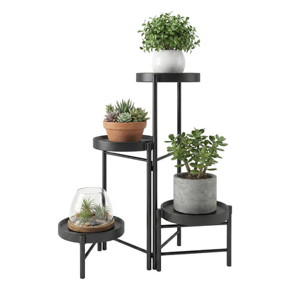 Metal Plant Stand with - Floor-Standing Indoor/Outdoor Shelf, Layered Flower Pot Display for Succulents, Herbs, Potted Plants - Sturdy Iron Shelf with - for Living Room, Balcony, - Modern & traditional Decor, -Free