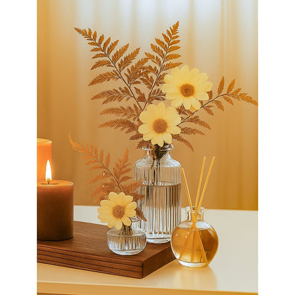 clear glass bud vase set — colour option 7