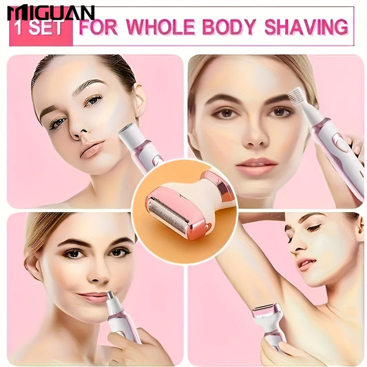 Women'S Multi-Functional Electric Hair Remover Set, USB Charging Type, Suitable for Removing from Eyebrows, Nose, Face, Legs And Other Areas. Portable Gentle, It Is a Perfect Gift for Female Friends
