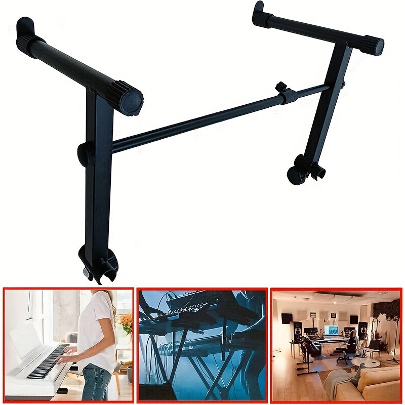 2 Tier Keyboard Stand | Metal Adjustable Height and Width, Iron Construction, Color for Stacking