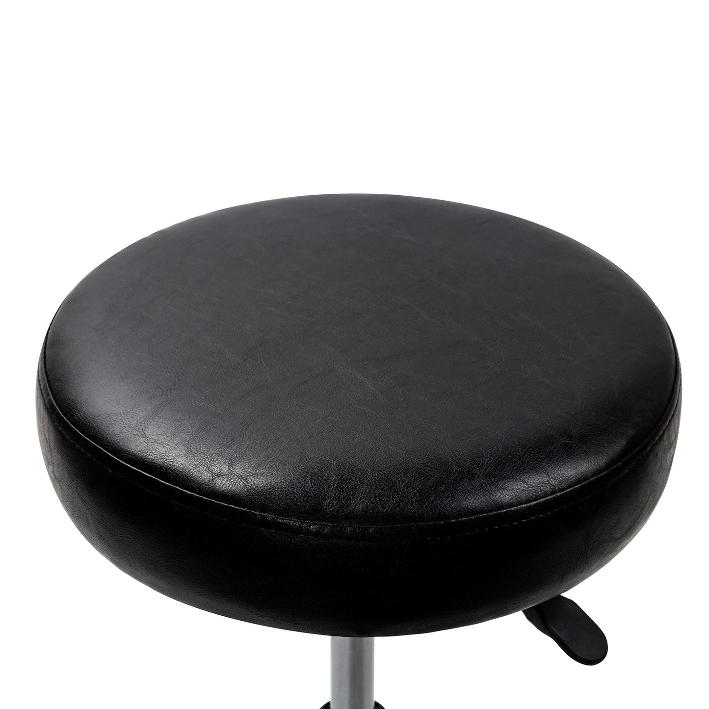 Black Adjustable Rolling Cushion Tattoo Massage Hydraulic Salon Stool with Wheels