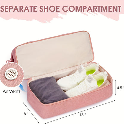 Cabin Bag 45x36x20 for Airlines Underseat Travel Bag with With Shoes Compartment Extra Shoe Bag & Toiletry Pouch Carry On Hand Luggage Weekender Bag for Women And Men, Travel Essentials Luggage Sets for Family Trips
