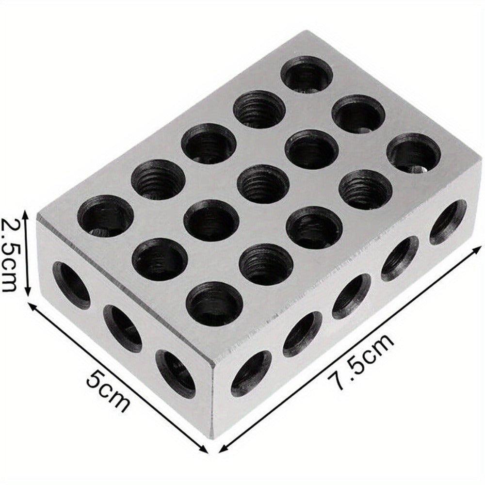 Precision 1-2-3 Clamping Blocks Set of 2 – Hardened Steel 23 Holes Metric & Imperial, 0.0001" Accuracy for Machining Milling & Workshop Setup