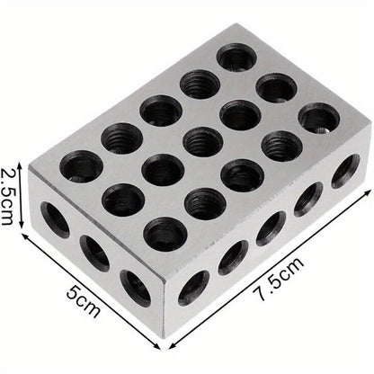 Precision 1-2-3 Clamping Blocks Set of 2 – Hardened Steel 23 Holes Metric & Imperial, 0.0001" Accuracy for Machining Milling & Workshop Setup