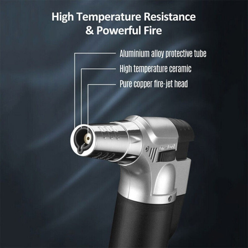 Portable Butane Blow Torch 1300°C Adjustable Flame 360° Rotation – Multi-Function Kitchen Cooking Torch & Welding Flame Gun for Culinary, Jewellery & DIY Use