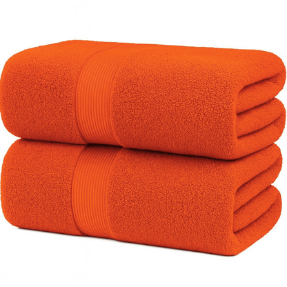 Pack of 2 Cotton Bath Sheets (75×145 cm), Soft, Absorbent & Machine Washable, Ideal for Bathroom, Gym or Daily Use