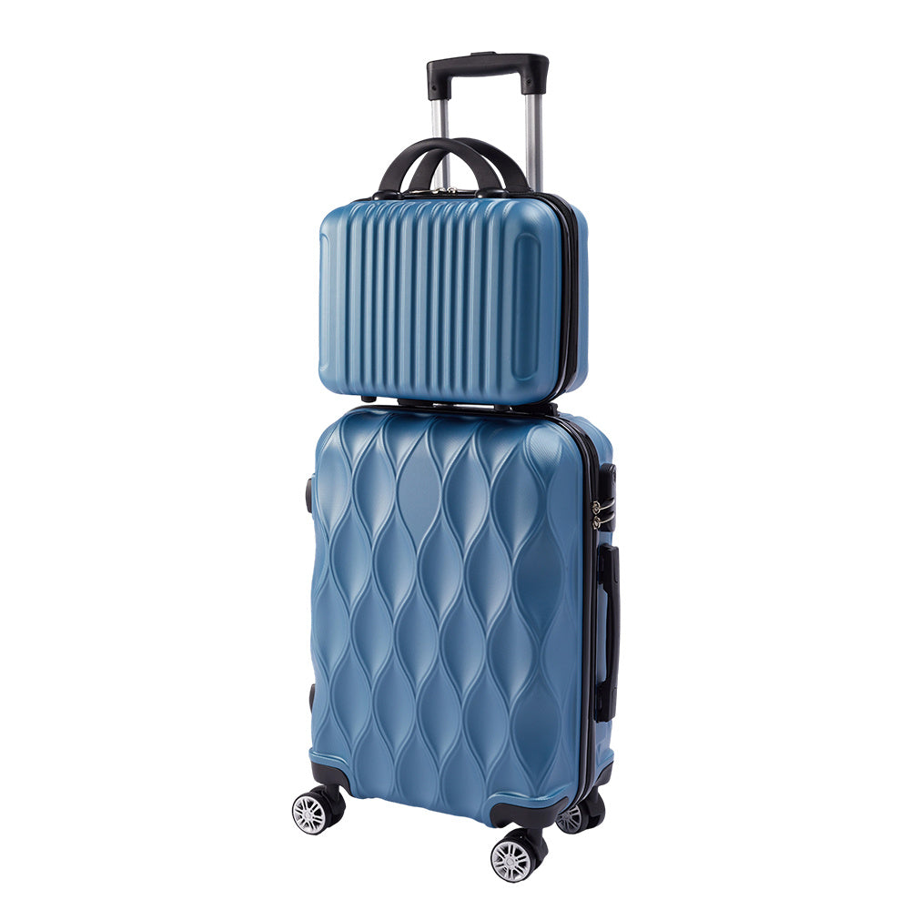 Luggage Sets of 2 Piece, Suitcase Set, Cabin Suitcase with Wheels, Hand Luggage Suitcase and Toiletry Bag with Beauty Case, 20''+14'' Inch