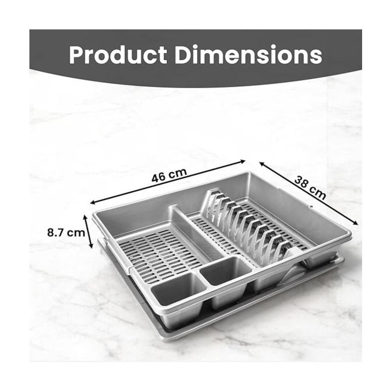 13-Plate Dish Drainer with Anti-Drip Tray