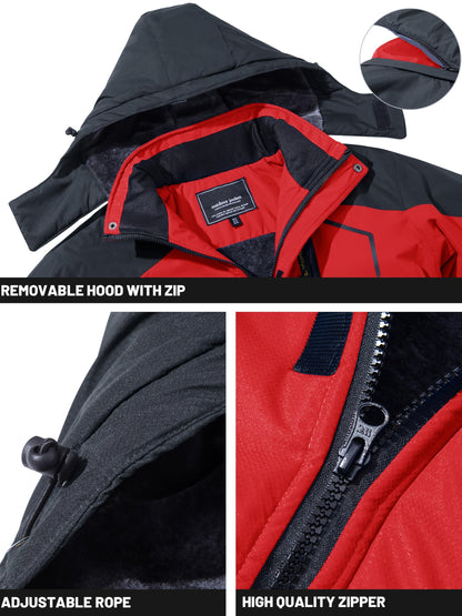 Men's Winter Warm Jackets Fleece Lined Coats Hooded Thermal Outdoor Thick Jacket Heavy Sport Hiking Jogging Camping Fishing Climbing Traveling Skiing Snowboarding Casual Parka