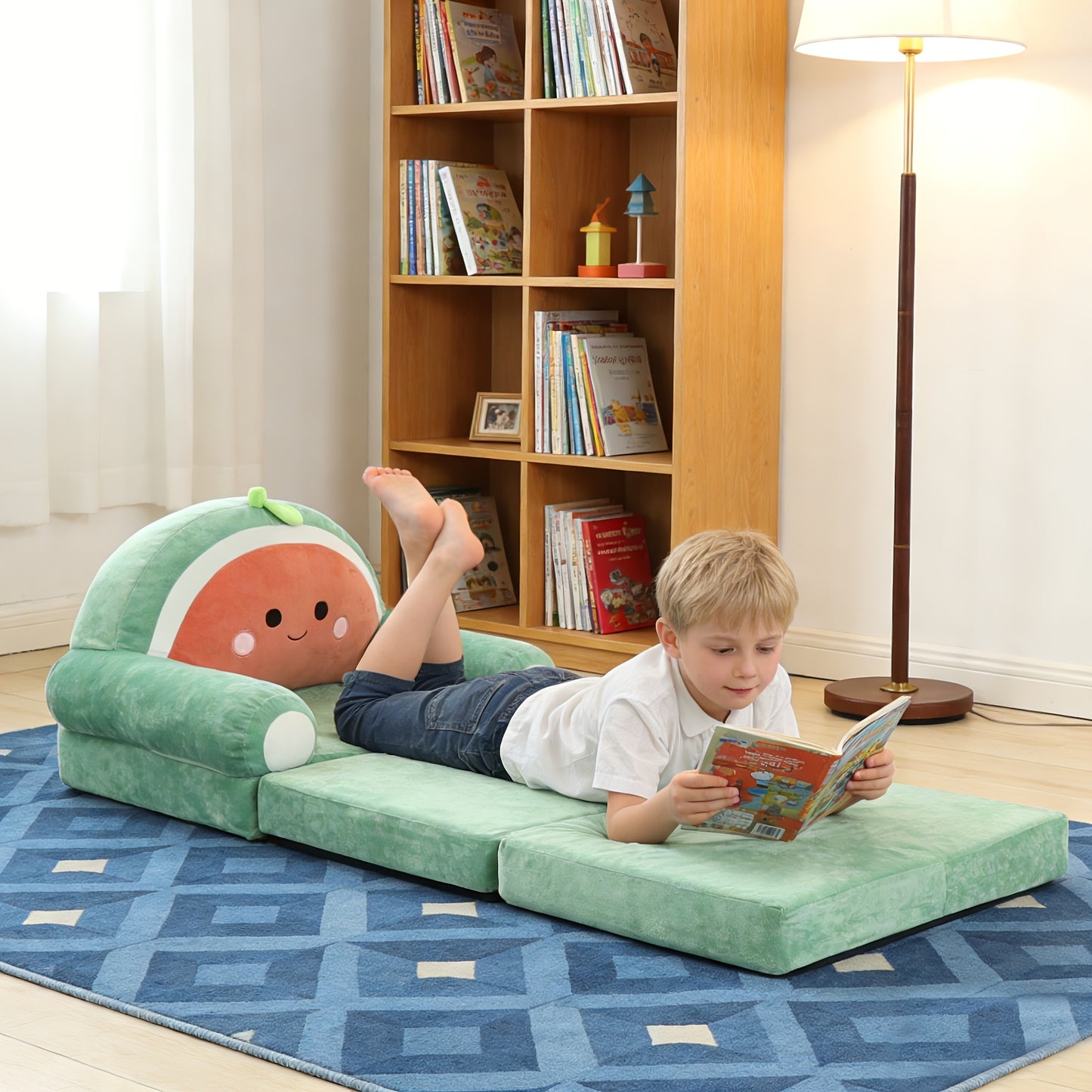 Kids Folding Sofa, Children's Stool, Kindergarten Baby Seat, Flip-Top Sofa Chair, Plush Reclining Lazy Sofa