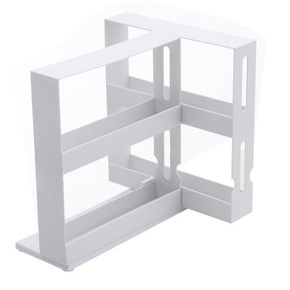 1 piece, double-layer rotating kitchen spice rack, plastic shelf, multi-purpose organizer for kitchen, pull-out cabinet and countertop storage for spice bottles and cans, space saving storage rack, white, size: 28 cm W x 10.2 cm D x 27.5 cm H