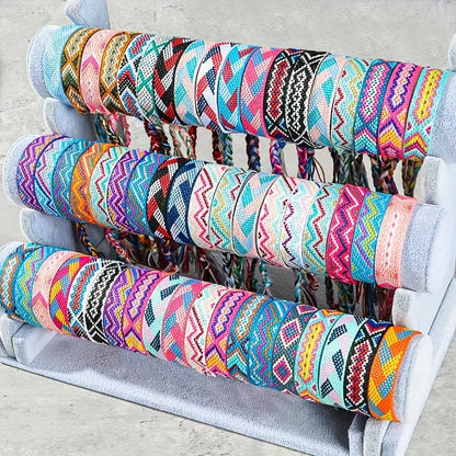 24pcs Bohemian Style Handwoven Bracelets. Campus Style Bangle bangle bracelet