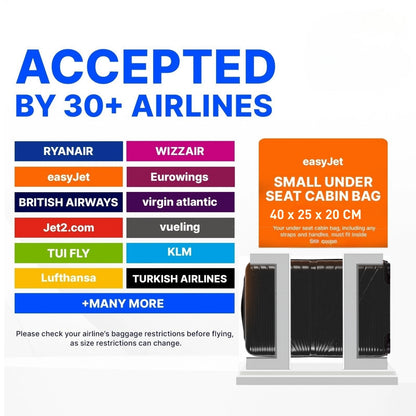 1611 RYANAIR UNDERSEAT CABIN TROLLEY CASE 40 X 25 X 20 CM DETACHABLE WHEELS