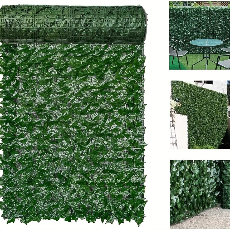 1m High 3m/5m/6m/10m Length Artificial Ivy Leaf Hedge Roll Privacy Fence Screen Wall Landscape Screen Garden Fence Screening Balcony Wall Panel for Outdoor Garden Decor, Party, Wedding