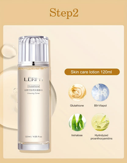 8pcs LNFK Glutathione Hydration Skincare Set - Moisturizing, Firming, and Softening for Dry & Combination Skin - Hypoallergenic, All Skin Types, Ideal Gift for Valentine's Day, Mother's Day, Birthdays, Luxury Gift Box, Moisturizing Routine | Luxury