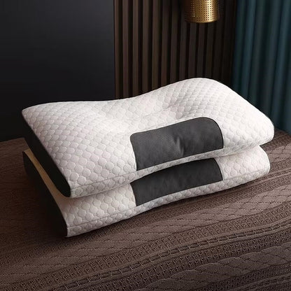 2pcs Soft Low Pillows, Soft Slim Pillow, Medium Thickness Pillow, Modern Zipper Design, Hotel-Quality Polyester Filling, White & Gray, Perfect for Home Bedroom Decor, Christmas & New Year Gift