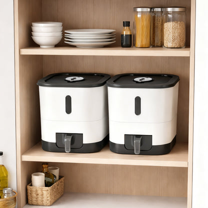 14/25L Automatic Rice Dispenser Large Capacity, Sealed Rice Storage Container, Suitable for Rice, Grains, Flour, Kitchen Supplies, Pet Cat and Dog Food Storage Container, Ideal for Kitchen, Home Use