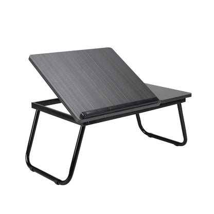 Folding Lap Desk With Cup Holder, Foldable Laptop Table For Bed, Portable Bed Desk For Studying, Reading And Writing, Notebook Stand For Couch Sofa Floor, 23.05*12.8*9.45 Inches Black