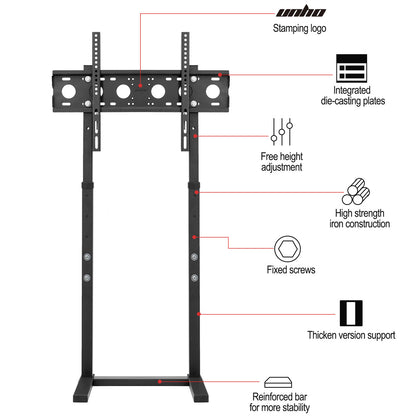 Extra Large Floor TV Stand, TV Mount Adjustable Height Free Standing for 32”-65” LED LCD Home Office