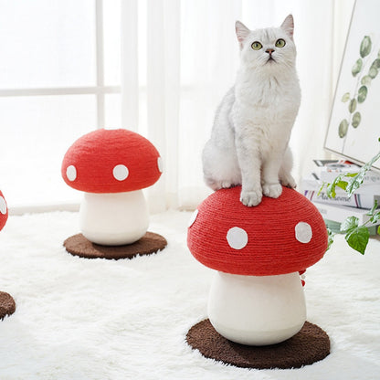 Mushroom Cat Scratching Post 28x28x34cm – Cute Sisal Scratch Pad for Indoor Cats, Furniture Protector & Claw Maintenance Cat Scratcher