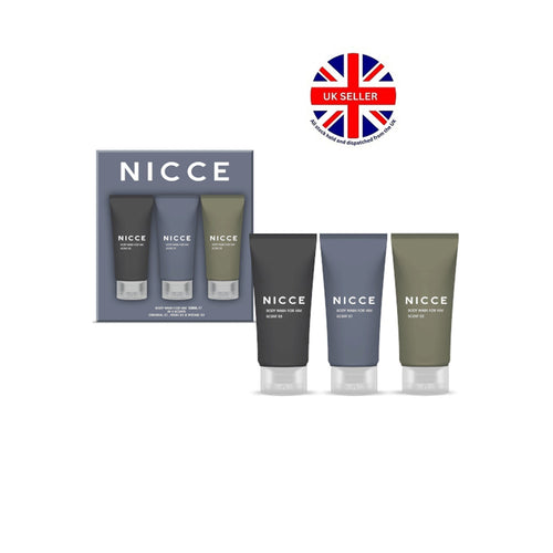 Nicce for Men Body Wash for Him Set 3 x 150ml Original#01, Fresh#02, Intense #03 Mens Gift Set