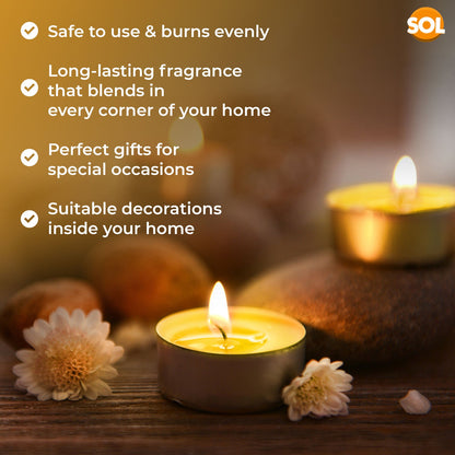 75 Pack Scented Tea Light Candles | Assorted Tealights with 5 Fragrances (Vanilla, Fresh Berries, Peach, Mountain Spring, Lavender) | 4 Hour Burn | Decorative Home & Gift Candle Set