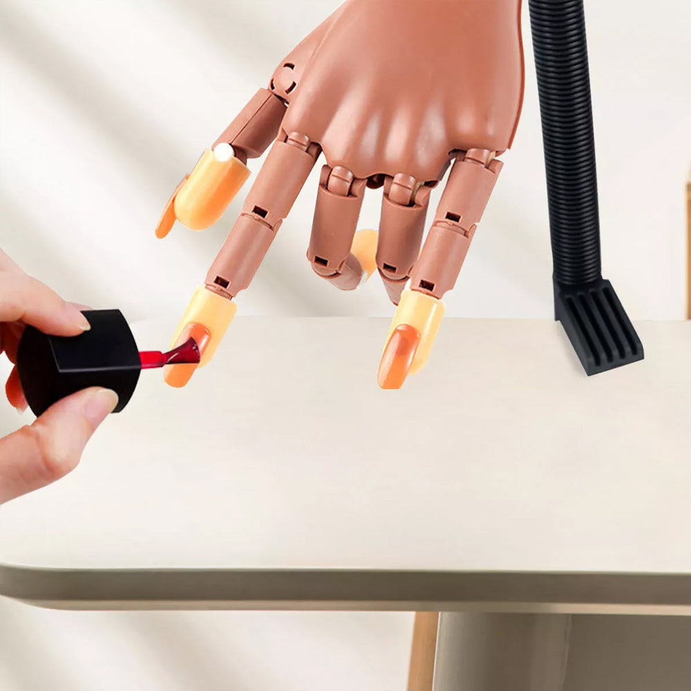 Cosmetic Practice Hand For Acrylic Nails, 100pcs Nail Tips Flexible Training Hand Professional Nail Art Hand Tools Adjustable False Finger Nails For Nail Manicure(Including Hand Models)