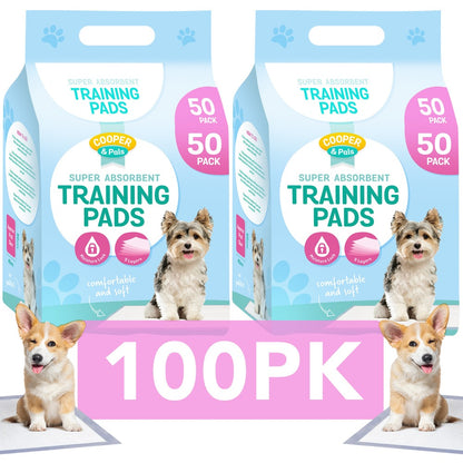 Puppy Training Pads 100 Pack Large 60x45cm | Super Absorbent Leak-Proof Dog Pee Pads with Odour Control | Bulk Disposable Toilet Mats for Housebreaking & Travel