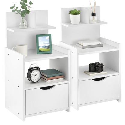 Modern Wooden Bedside Table with Drawer | Multifunctional Storage Cabinet for Bedroom, Bathroom, Living Room & Hallway | Compact Design 60x32.5x25.5cm
