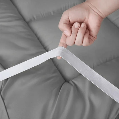 Grey Mattress Topper 4-Inch / 10cm Hotel Quality Deep Fitted Mattress Pad with Corner Elasticated Straps Quilted Box Stitch Breathable All-Season Comfort Single Double Small Double King Super King, 1300GSM Fiber Fill