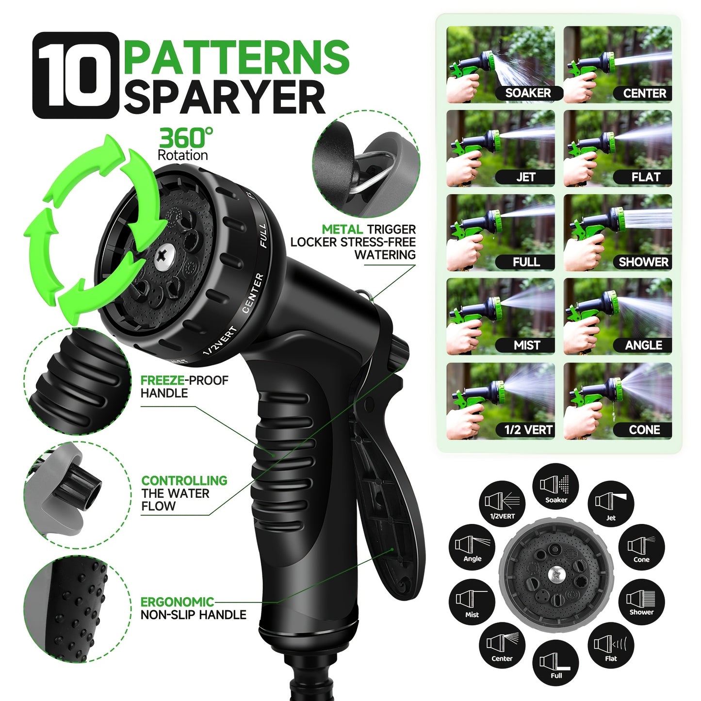 30.48meter 3X Expandable Watering Hose - 3X Flexible, High-Pressure, Kink-Resistant, Durable Cleaning Hose for Garden, Car Wash, And Watering Equipment - Easy to Store And Maneuver 7.62/15.24/22.86/30.48/45.72meter