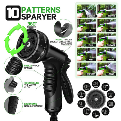 30.48meter 3X Expandable Watering Hose - 3X Flexible, High-Pressure, Kink-Resistant, Durable Cleaning Hose for Garden, Car Wash, And Watering Equipment - Easy to Store And Maneuver 7.62/15.24/22.86/30.48/45.72meter