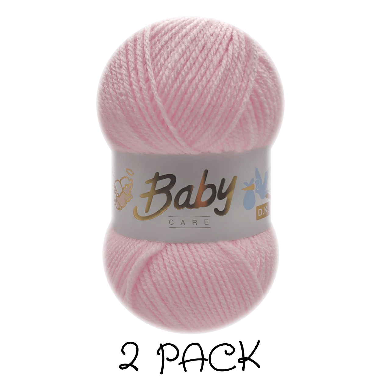 Woolcraft - Baby Care Double Knitting Yarn - 2 or 5 Pack of 100g Balls of 100% Acrylic Yarn - 13 Colours Available - Aqua, Beige, Baby Blue, Oyster, Denim, Lilac, Mint, Peach, Baby Pink, Rouge, Silver, White or Lemon - Perfect for Knitting or Crochet