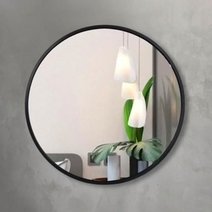 50cm 19.69inch Round Wall Mounted Mirror, 1pc, No Power Required, Bathroom and Bedroom Vanity Glass Mirror, Home Decor, Bathroom Accessories