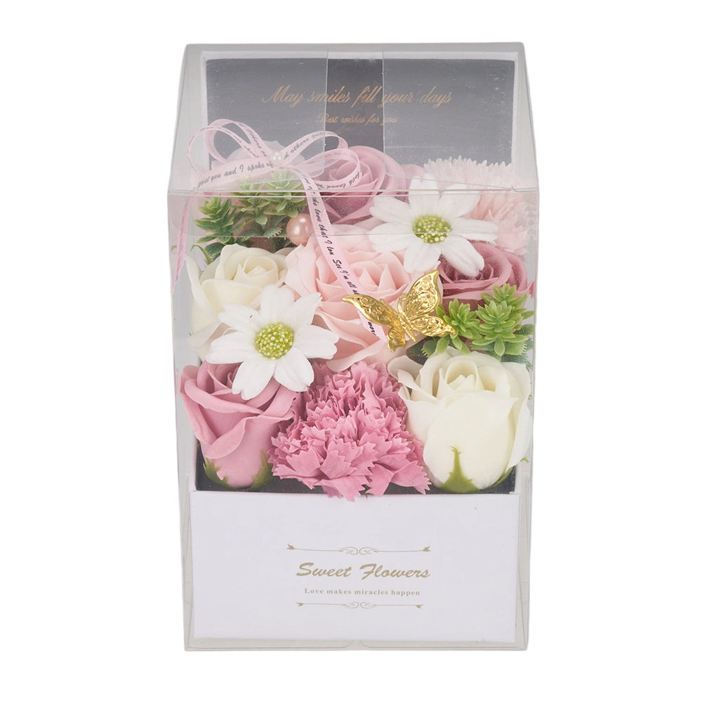 Flower Flower Soap in Gift Box Decorative Soap Artificial Flower Bath Soap for Birthday Valentine'S Day Her Girls Lover Partial soap floral decoration