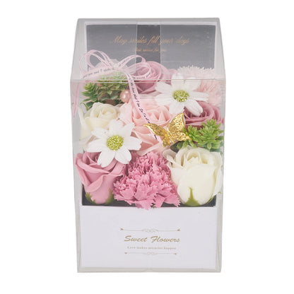 Flower Flower Soap in Gift Box Decorative Soap Artificial Flower Bath Soap for Birthday Valentine'S Day Her Girls Lover Partial soap floral decoration