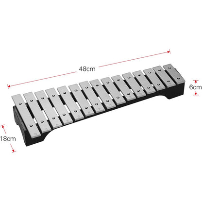 15-Note Xylophone Glockenspiel Wooden Base Aluminum Bars with Mallets Percussion Musical Instrument Gift with Carrying Bag