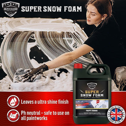 Snow Foam Plus Rechargeable Automatic Snow Cannon Sprayer Gun For Car Van Caravan 5L Super Thick Pre Wash Pressurised Snow Cannon Lance Kit No Jet/Pressure Washer Needed