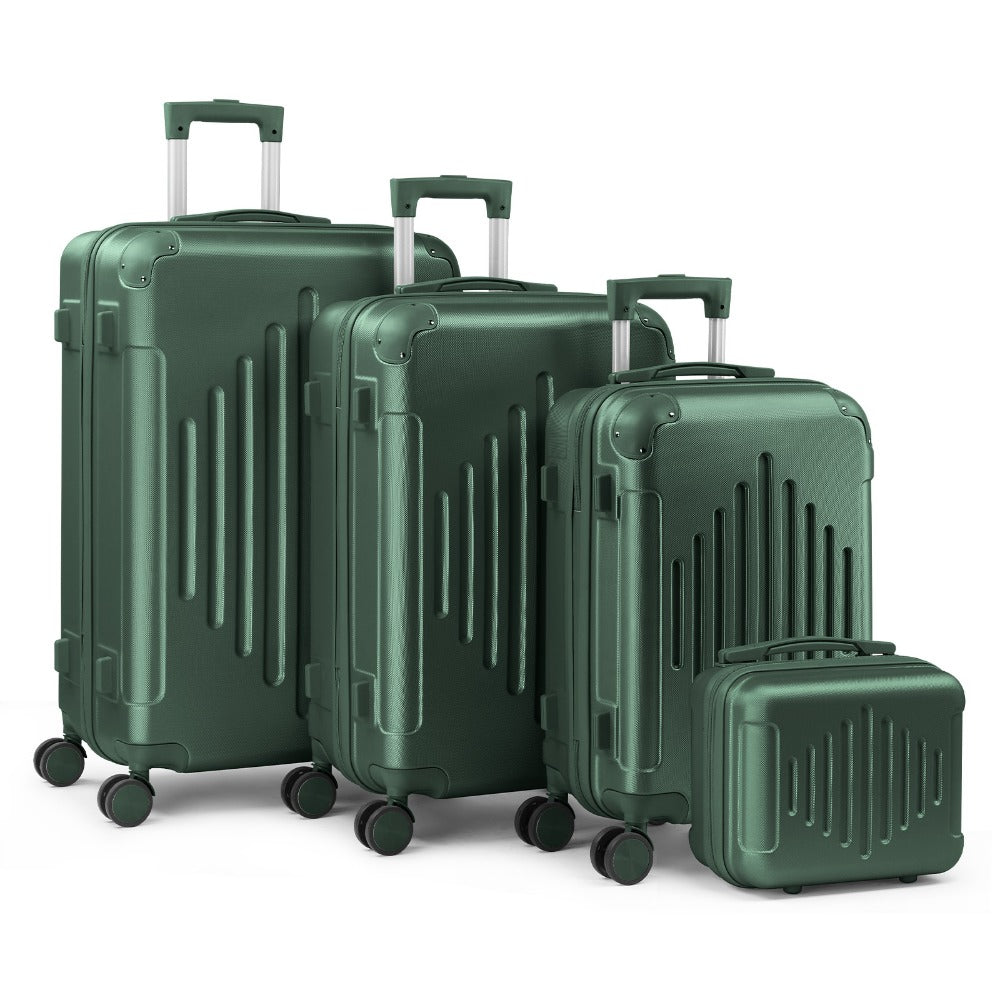 4 Piece Hard Shell Suitcase Set 12 20 24 28 Inch Lightweight Luggage with 360 Spinner Wheels Corner Guards Travel Cases