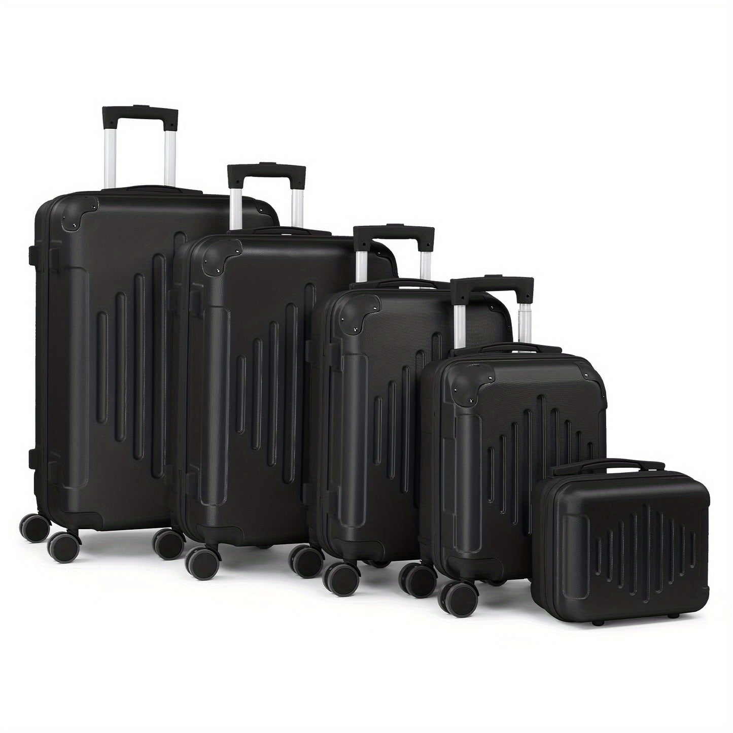 5pcs Hardshell Luggage Set -(12In X 16In X 20In X 24In X 28In) Lightweight Spinner Suitcases W/ Carry On, Durable for Family And Group Travel (Large Checked Luggage)