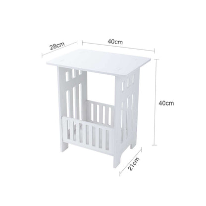 Small Side Table Side End Coffee Table Beside lamp Stand Nightstand Storage Shelf for Living Room Bedroom Bathroom Office Hallway White