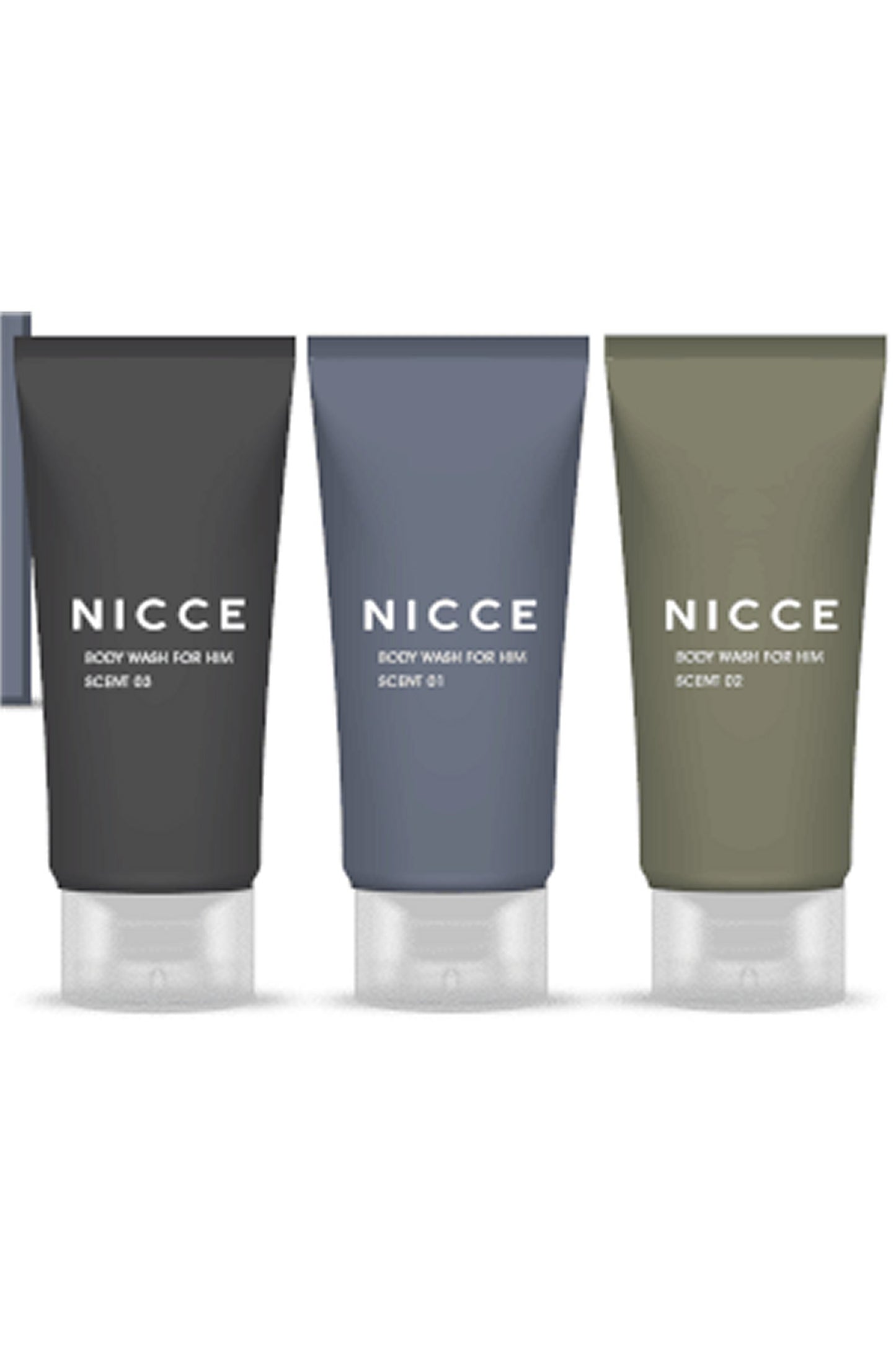 Nicce for Men Body Wash for Him Set 3 x 150ml Original#01, Fresh#02, Intense #03 Mens Gift Set