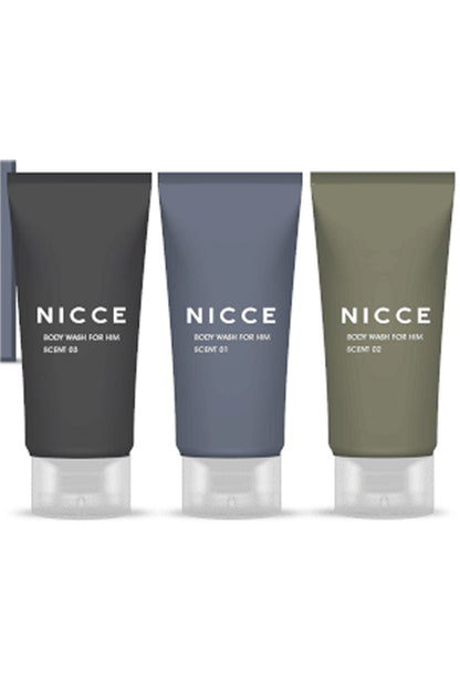 Nicce for Men Body Wash for Him Set 3 x 150ml Original#01, Fresh#02, Intense #03 Mens Gift Set