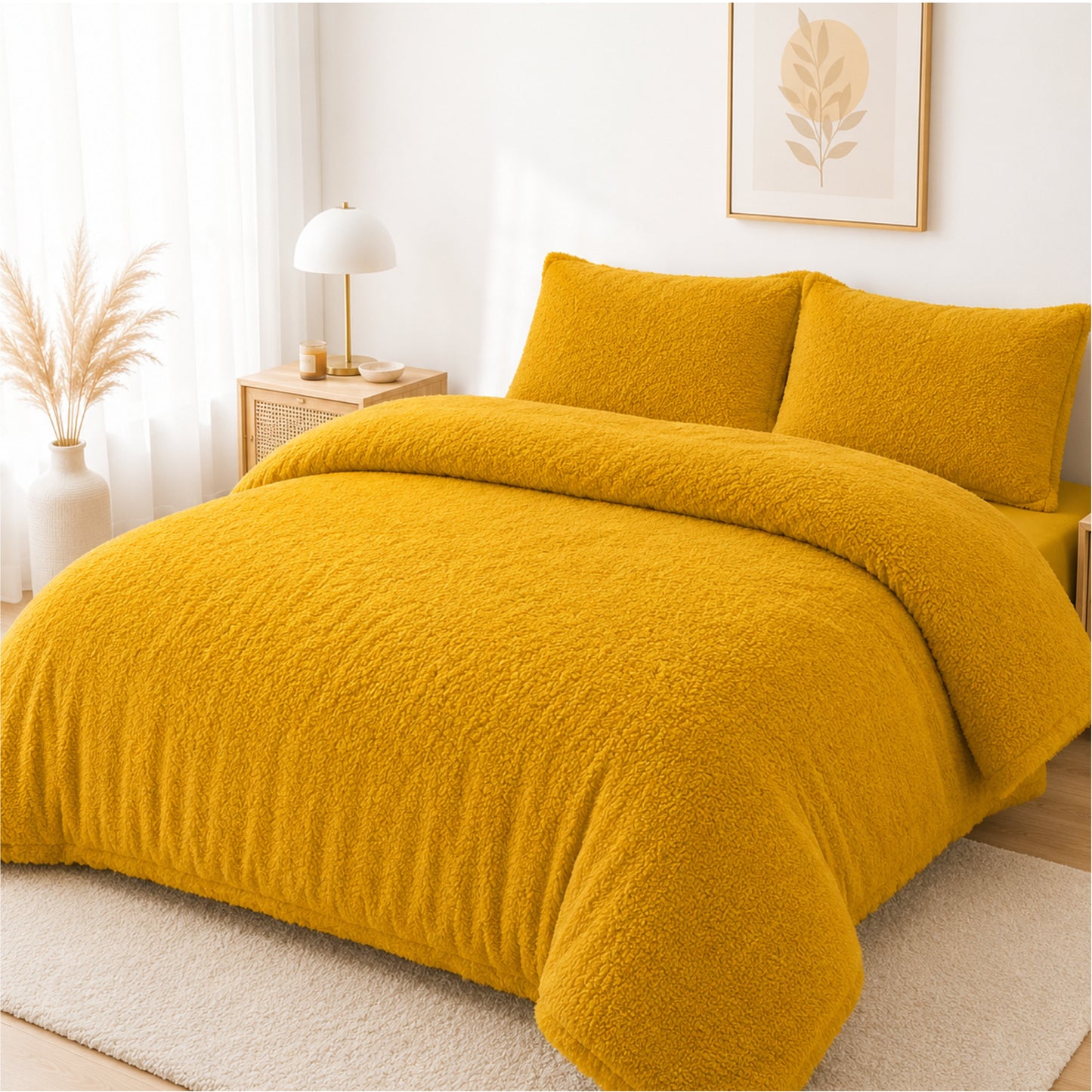 Duvet Cover Teddy Bear Fleece with Pillowcases in Single Double King Super King
